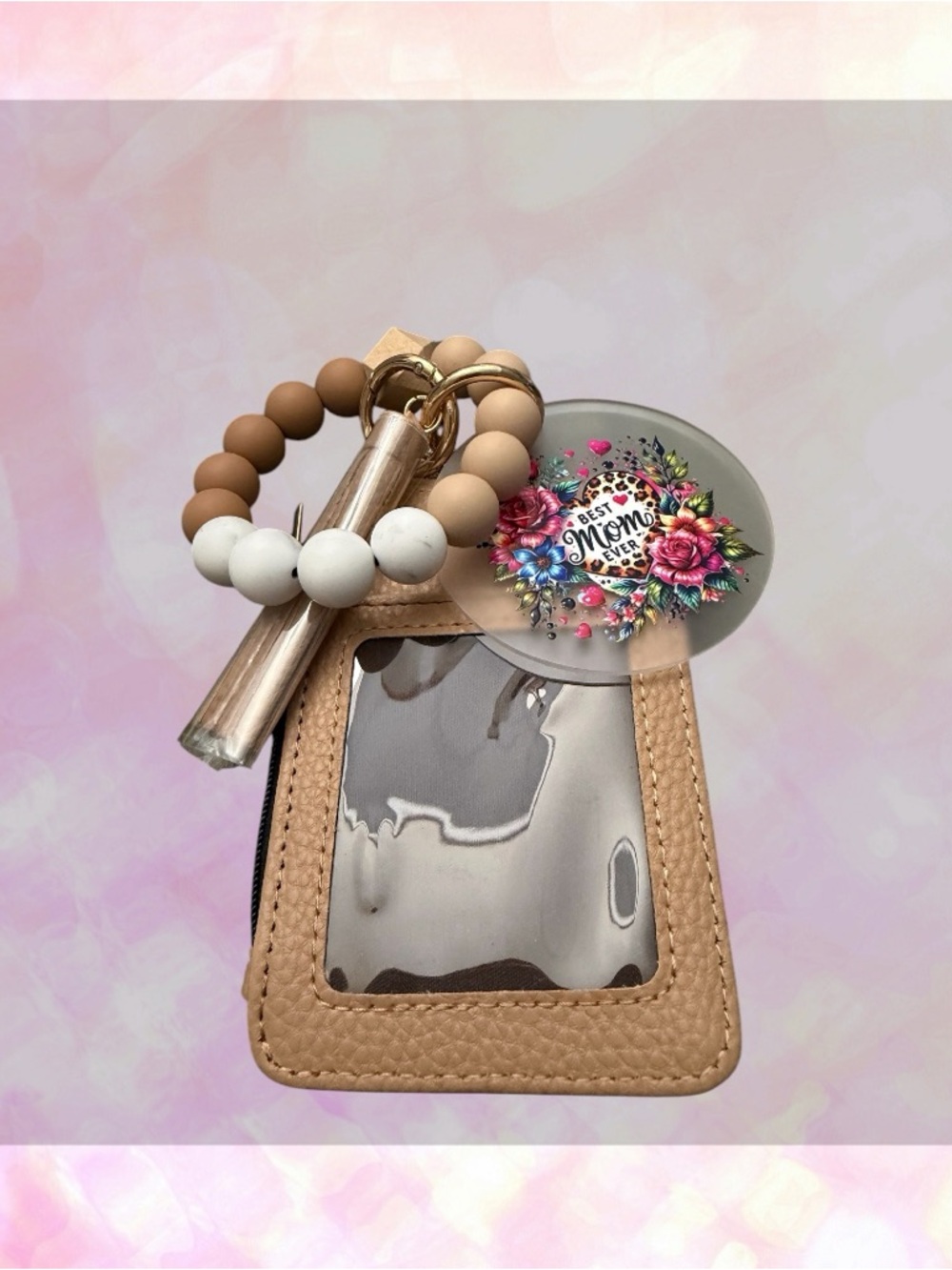 🦄 Urban Unicorn “Best Mom Ever” Beaded Wristlet Keychain | Custom